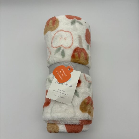 Cloud Island 40" x 30" Fall Halloween Printed Apple Baby Blanket NEW - Picture 2 of 3